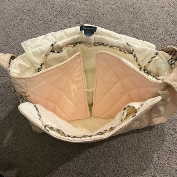 Final Sale! Burberry Vintage Y2K Baby Pink Nova Check Quilted Diaper Bag w Pad - Picture 4 of 15